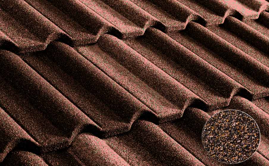 Композитная черепица METROTILE Галло кофе, 1305*415 мм